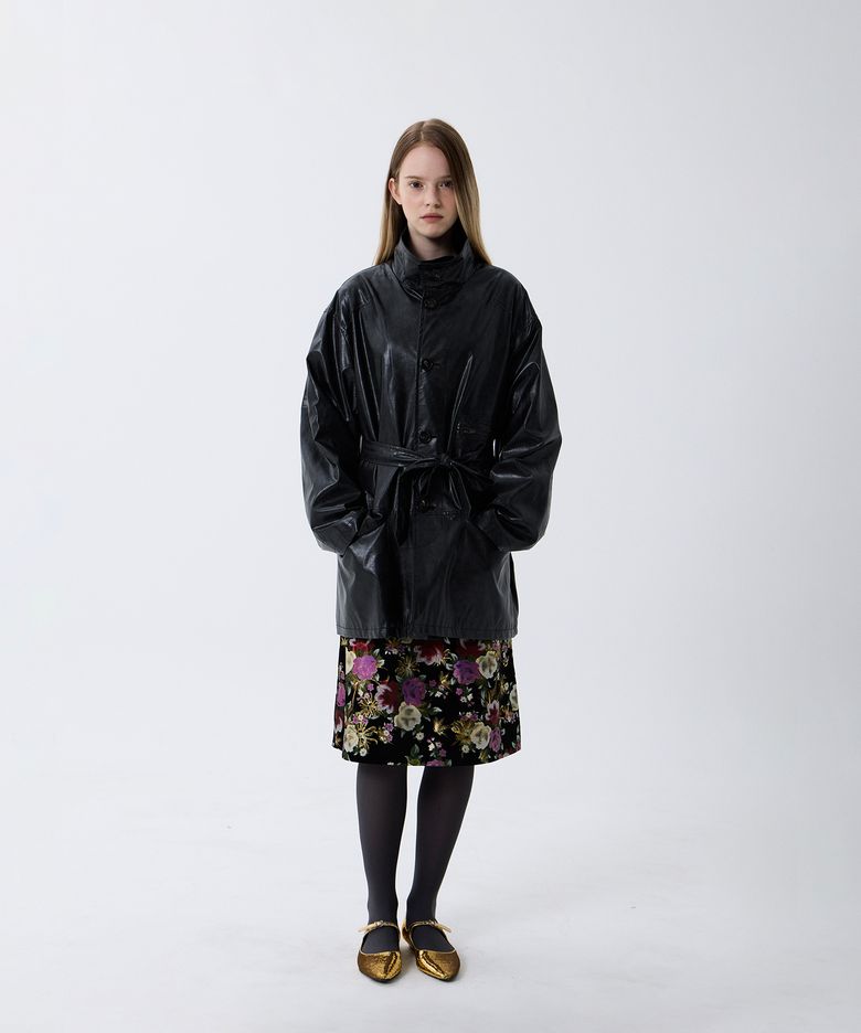 MULTI POCKET LEATHER JACKET (BLACK)