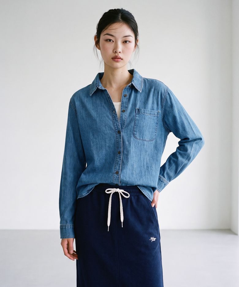 MET 소프트 데님 셔츠 2컬러