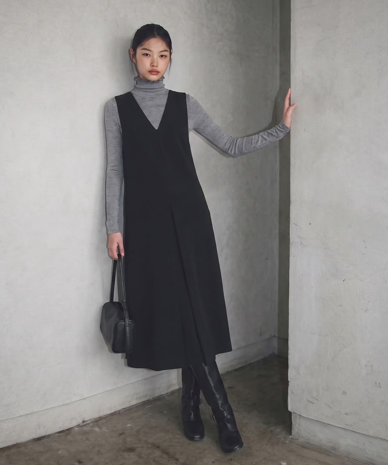 MET 브이넥 뷔스티에 원피스 2컬러