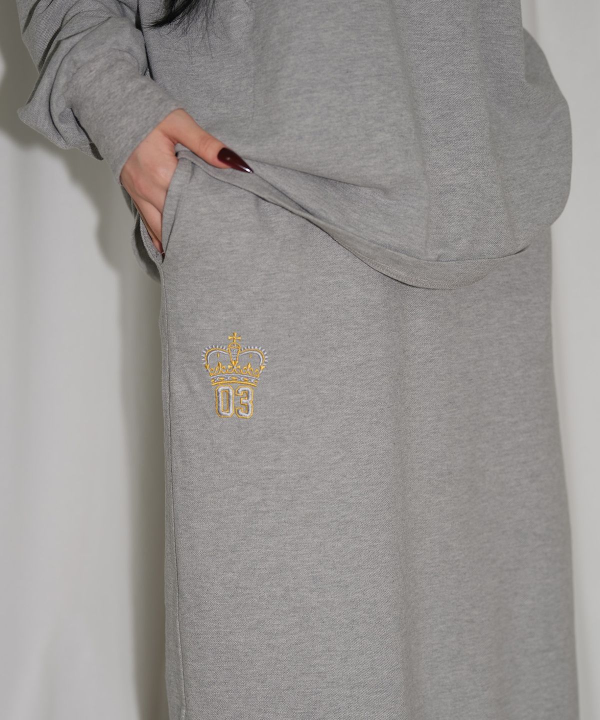 세이에(SEIIE) MY PK Long Skirt 피케 그레이