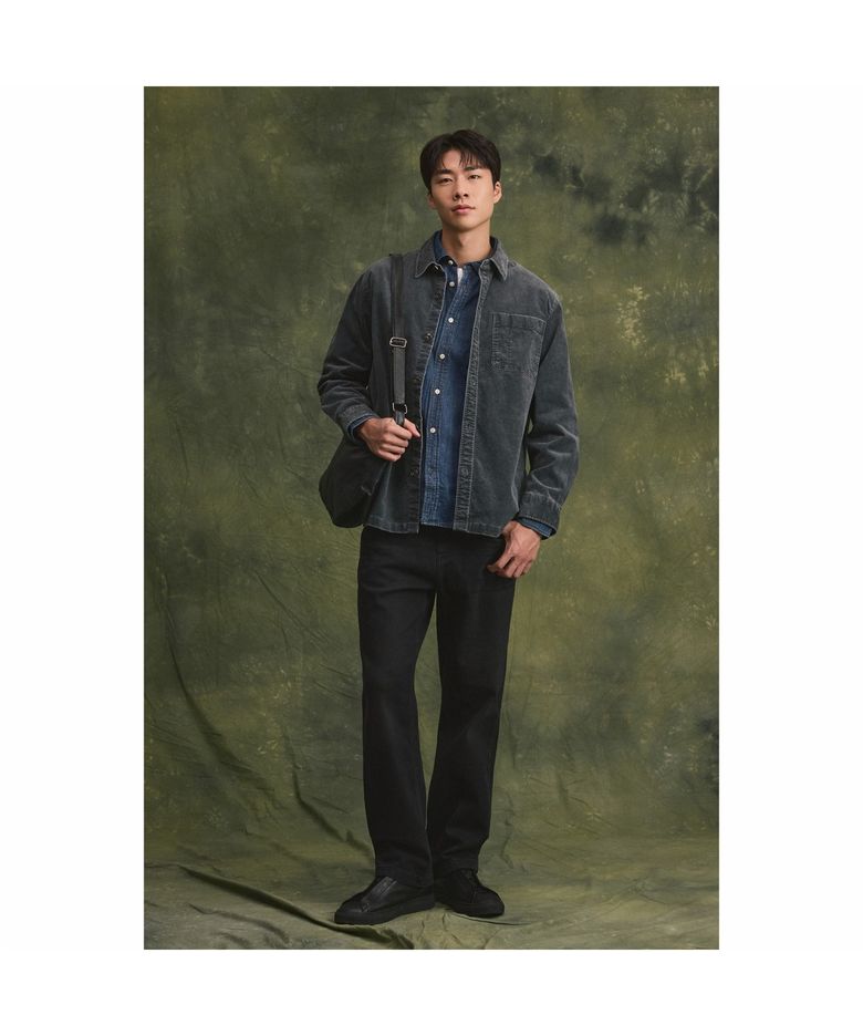 B 브러쉬 와이드 데님 팬츠 BRPDW26471BKX