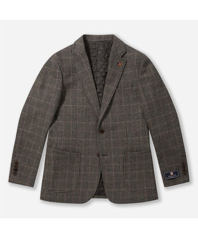 BLAZER CLUB 울블렌디드 체크 퀼팅 자켓 BRJBW26511BRX