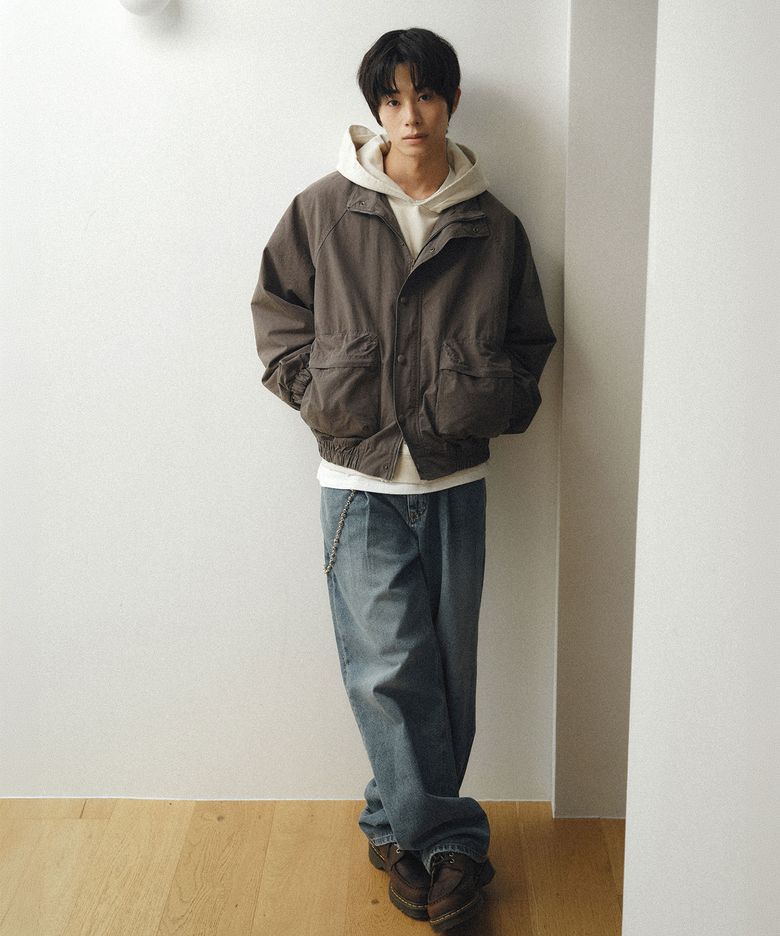 WASHED POCKET BLOUSON JACKET / CHARCOAL