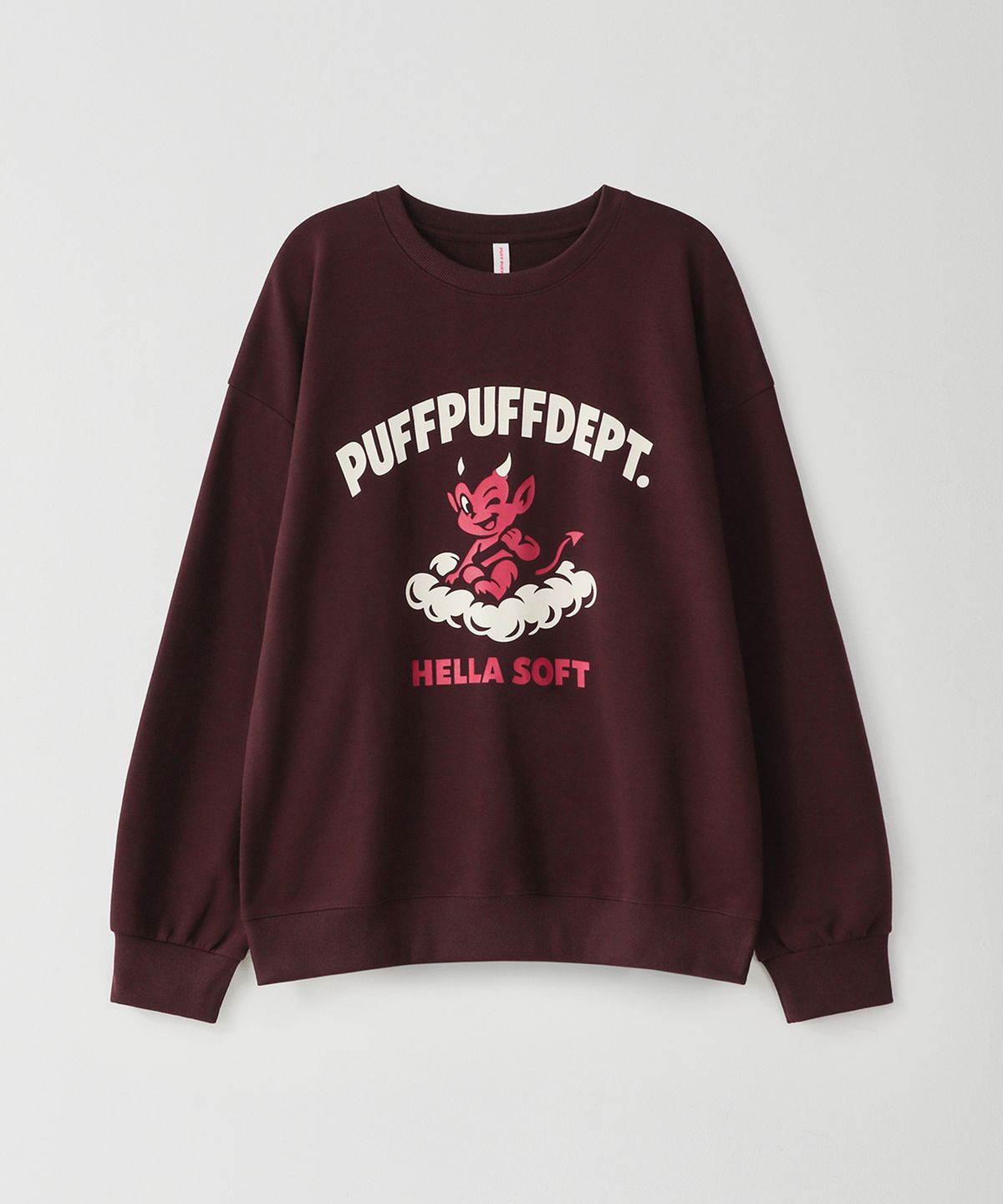 퍼프퍼프뎁트(PUFF PUFF DEPT) HELLASOFT 스웨트셔츠 BURGUNDY