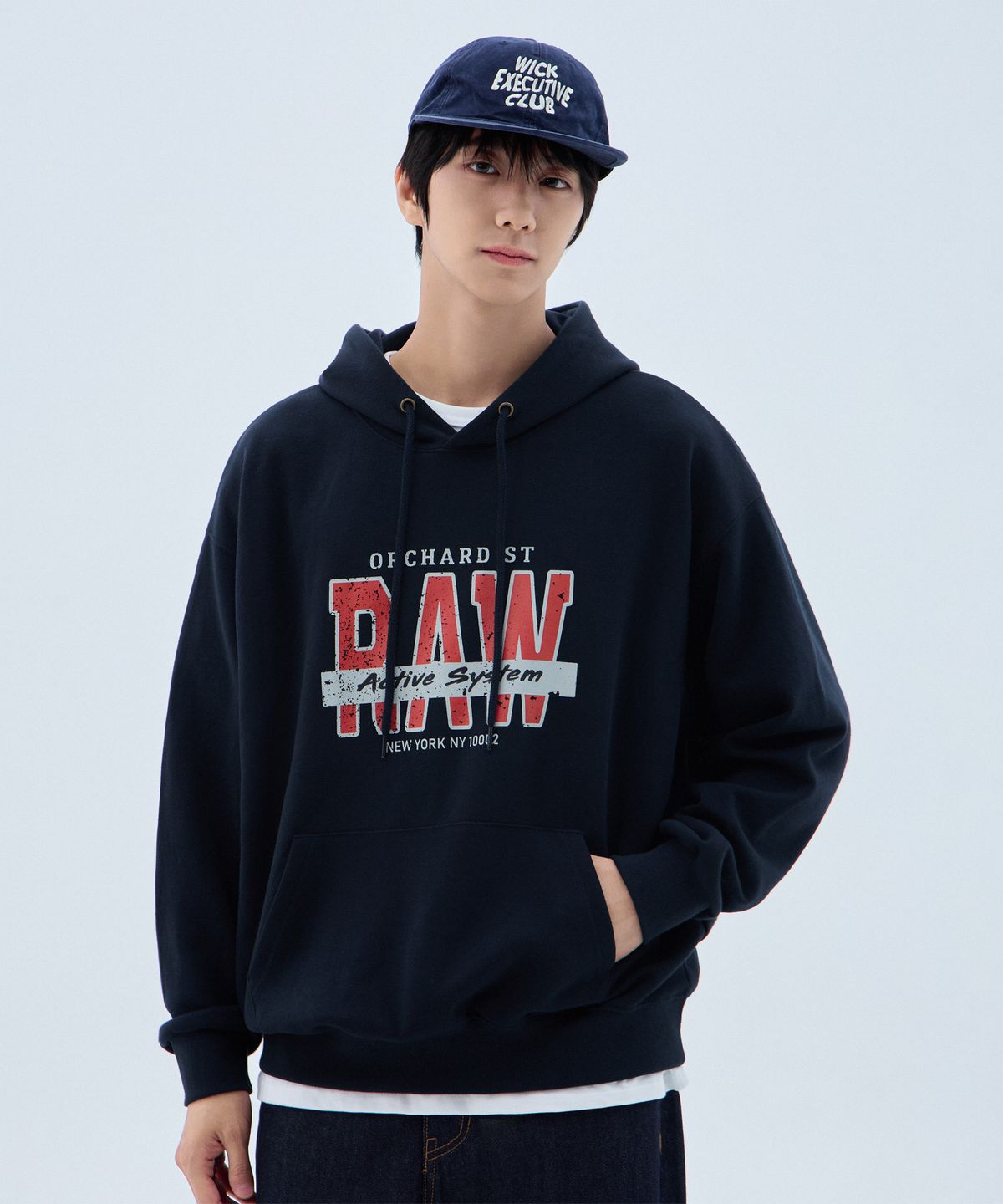 앨빈클로(ALVINCLO) RAW 빈티지 후드티 AVH774 (3COLOR)