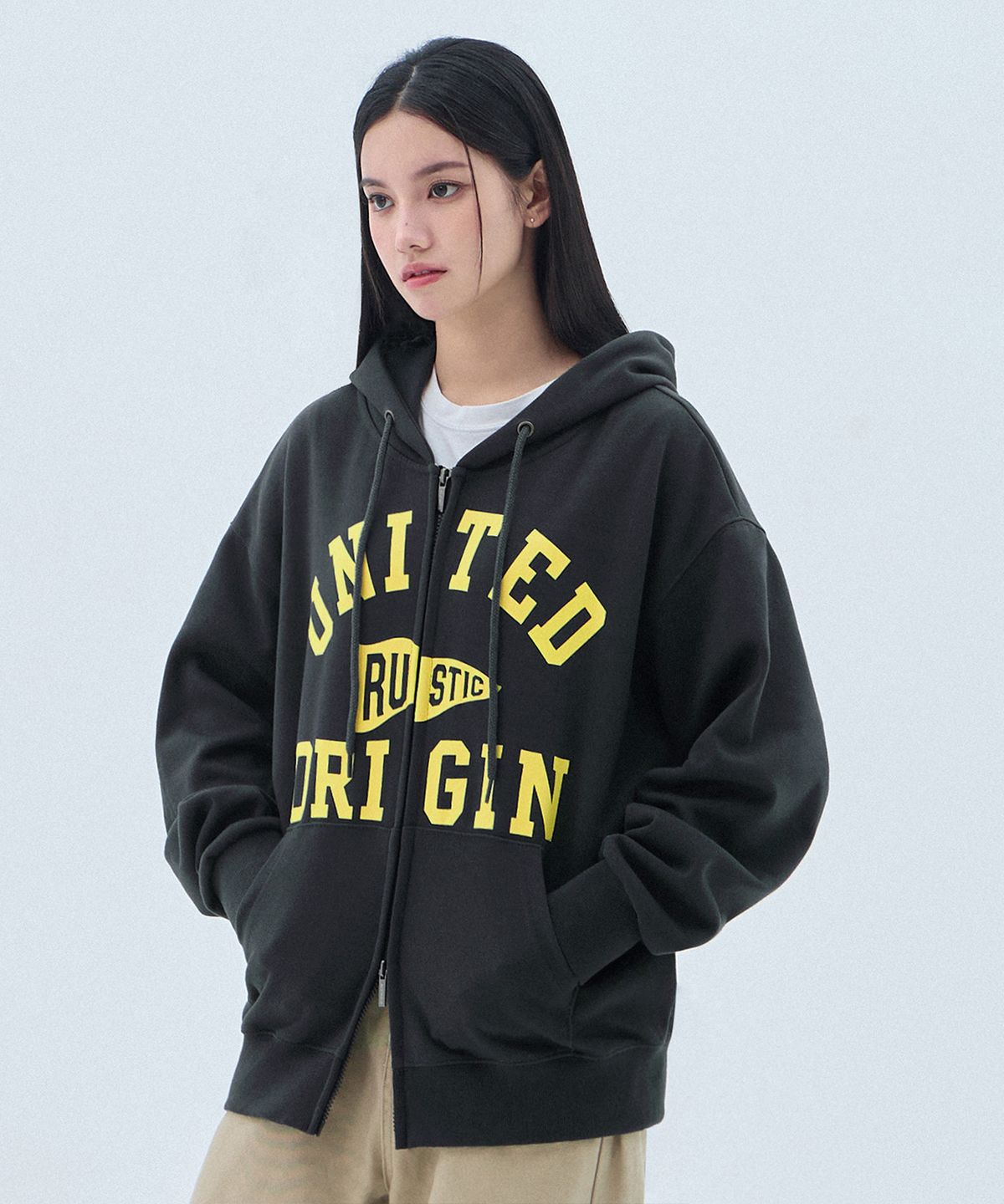 앨빈클로(ALVINCLO) UNITED 후드집업 AZH775 (3COLOR)