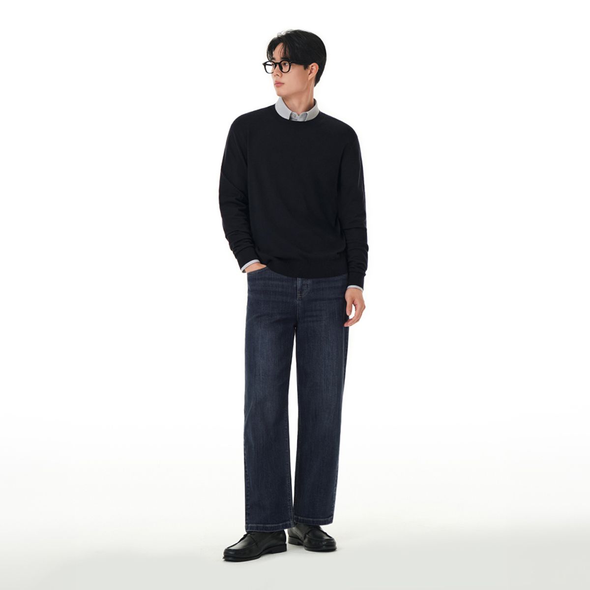 안다르(ANDAR) 에어데님 맨즈 세미 와이드 테이퍼드핏 청바지