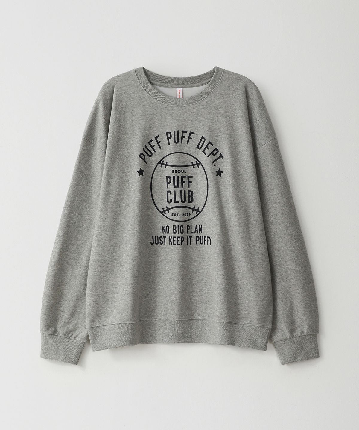 퍼프퍼프뎁트(PUFF PUFF DEPT) BASEBALL 스웨트셔츠 GREY
