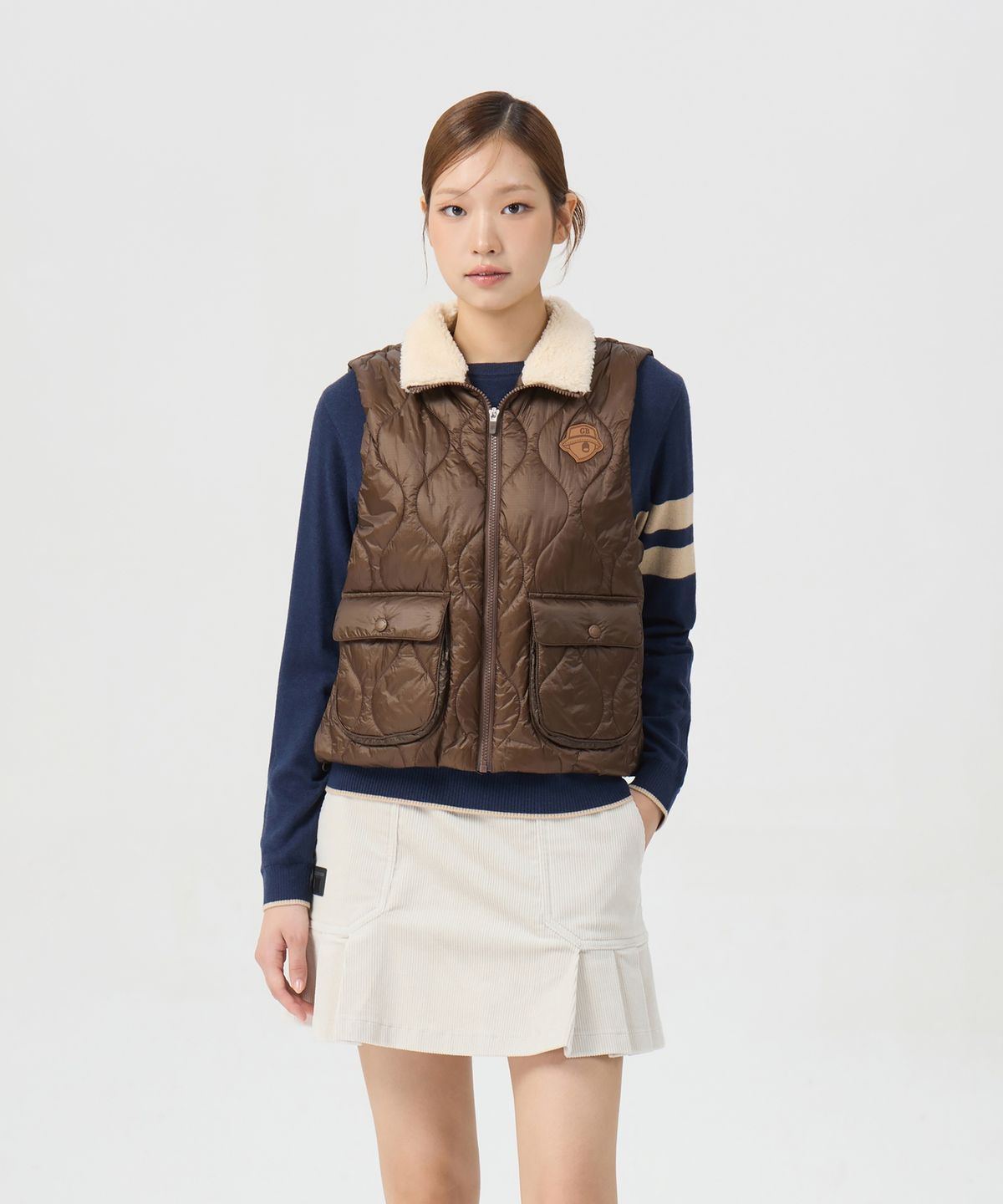 골든베어(GOLDEN BEAR) (여성) Back Graphic Quilted Vest G5VAW26201BRX