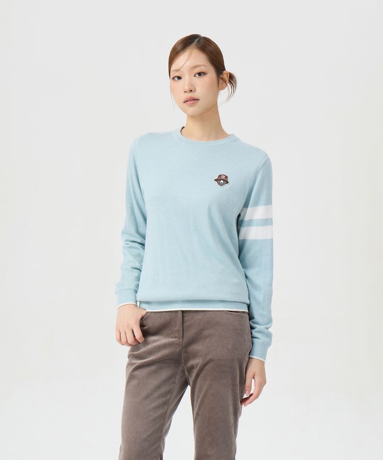 (여성) Back Graphic Crewneck Sweater G5WAW26001MIX