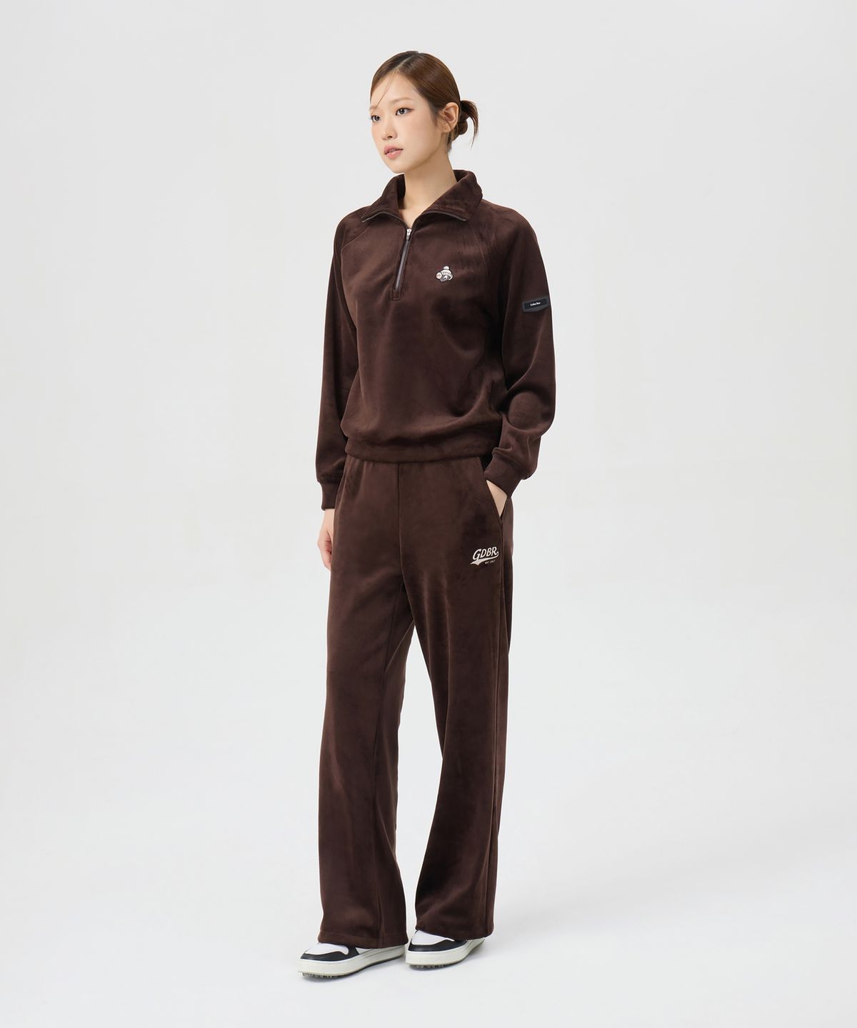 골든베어(GOLDEN BEAR) (여성) Velour Semi Wide Pants (SET UP) G5PAW26203BRX