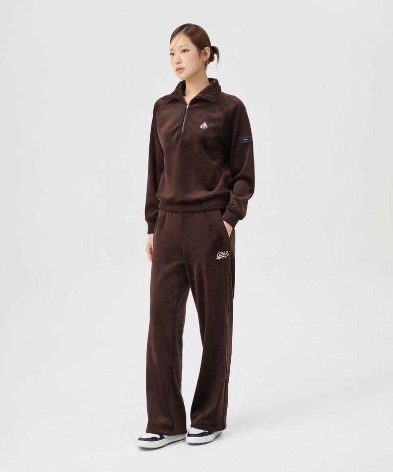 (여성) Velour Semi Wide Pants (SET UP) G5PAW26203BRX