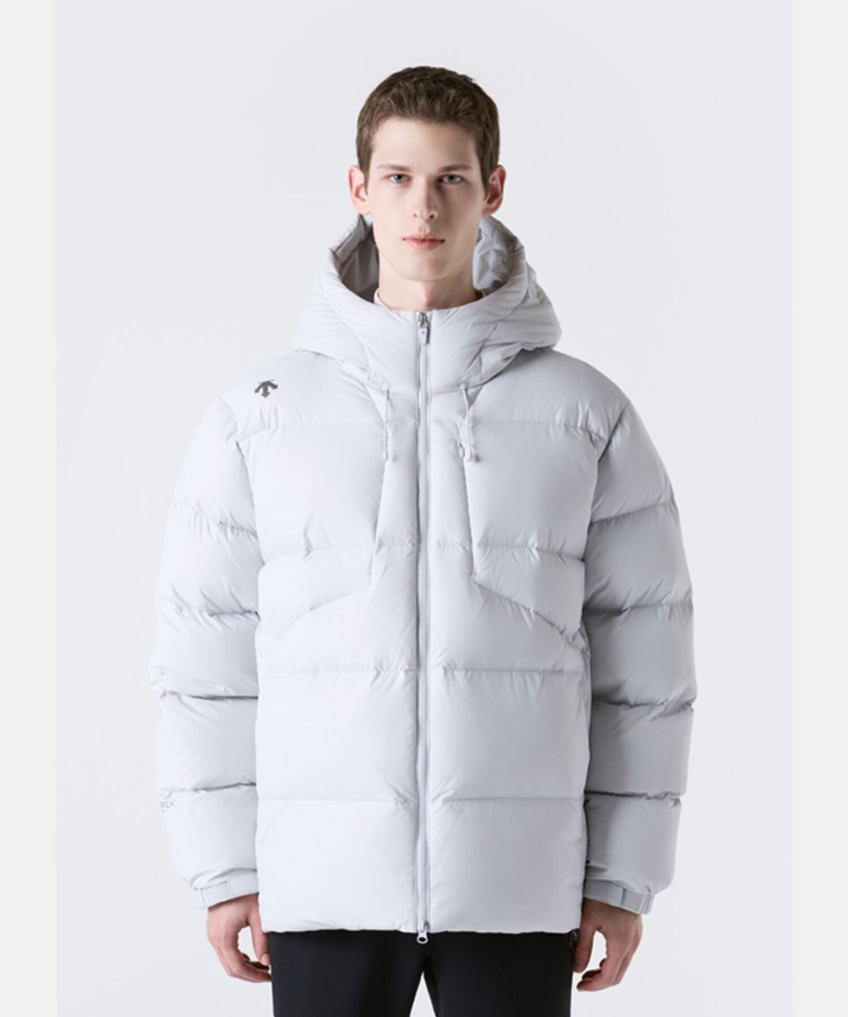 데상트(DESCENTE) 캐논 중경량 퍼텍스 다운 자켓 그레이 SR323SDJ94