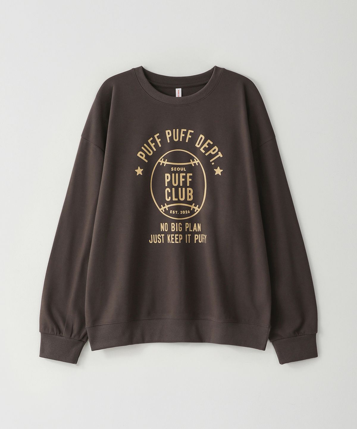 퍼프퍼프뎁트(PUFF PUFF DEPT) BASEBALL 스웨트셔츠 BROWN