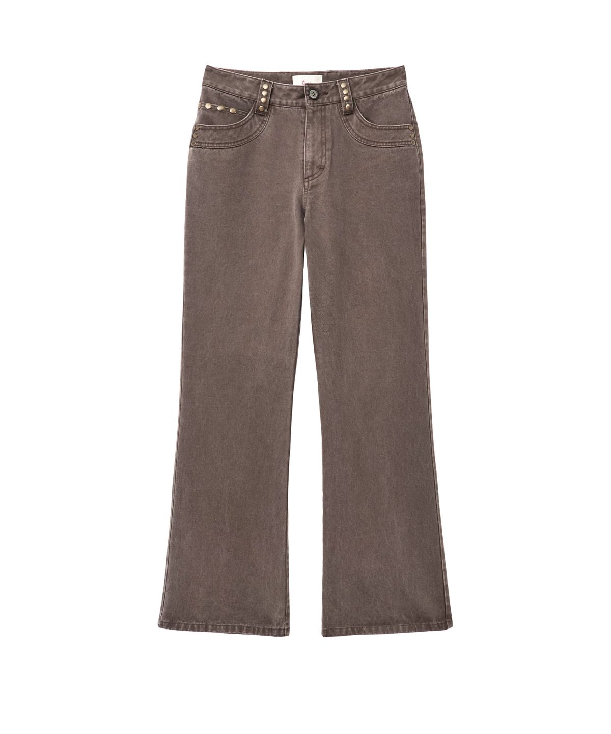 태리스(TAERIS) VINTAGE RIVET WASHED PANTS_BROWN