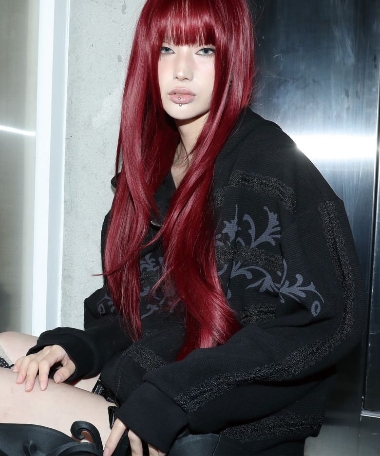 [글랙 × 빛오] GBOHD002 플뢰르 레이스 와플 후드 집업 G26WZ8005BK (BLACK)