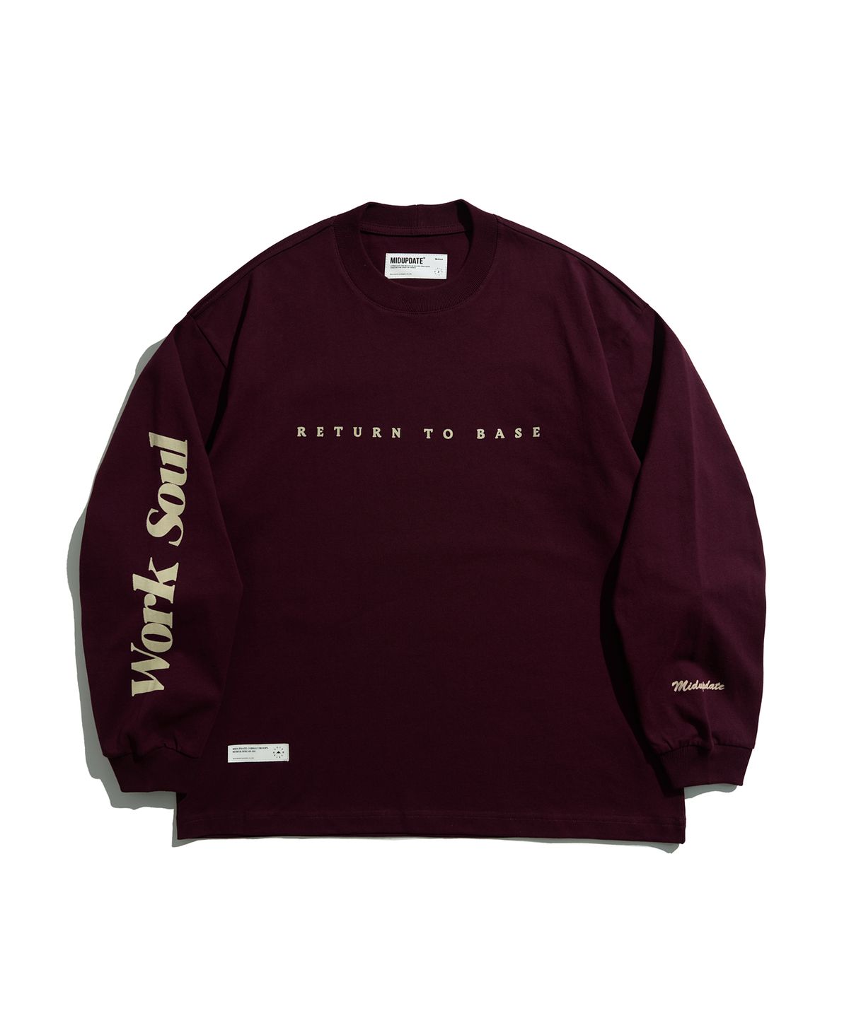 미드업데이트(MIDUPDATE) Sleeve Typo Loose L/S T-Shirt_RE