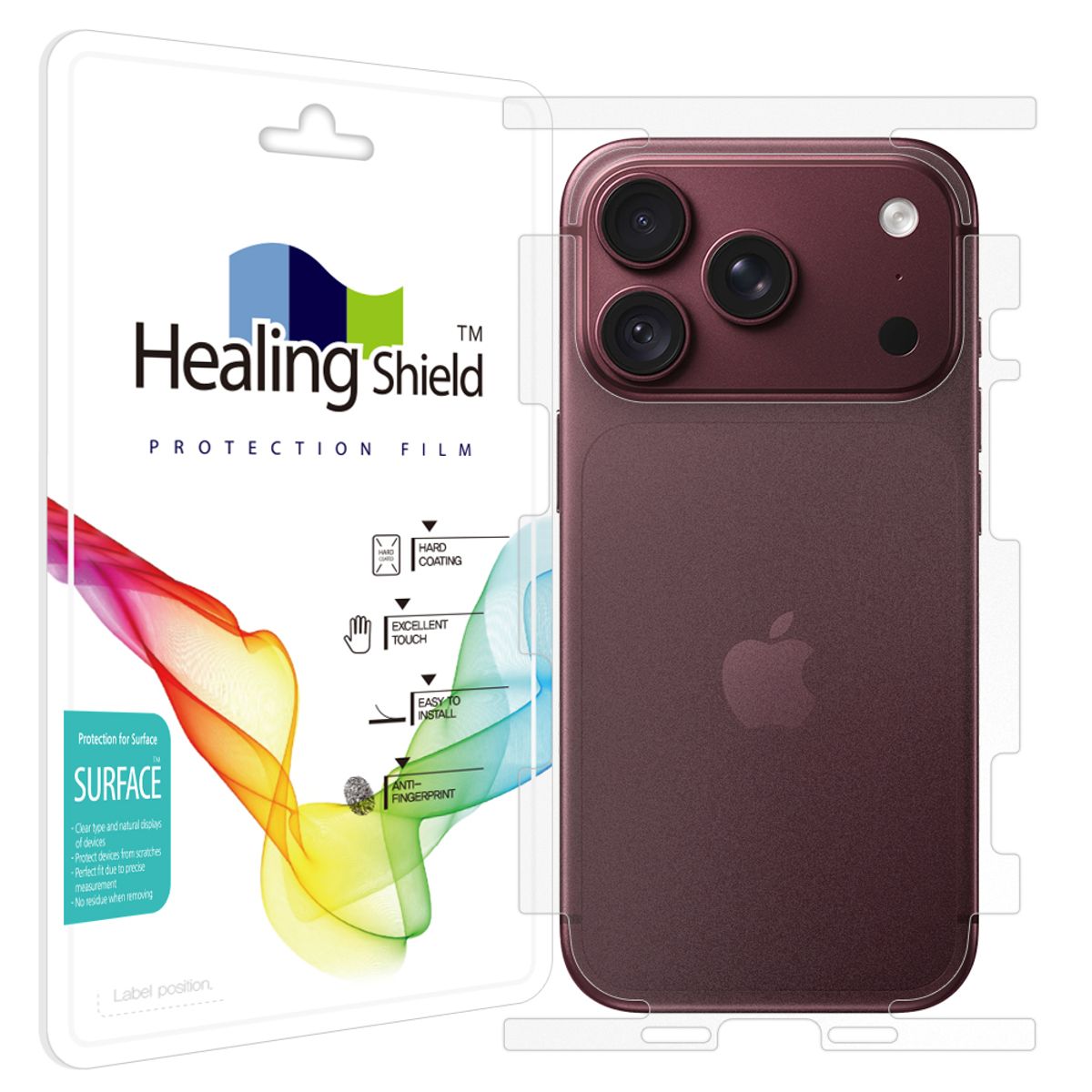 힐링쉴드(HEALINGSHIELD) 아이폰18 프로 무광 측후면 풀커버 보호필름 1매