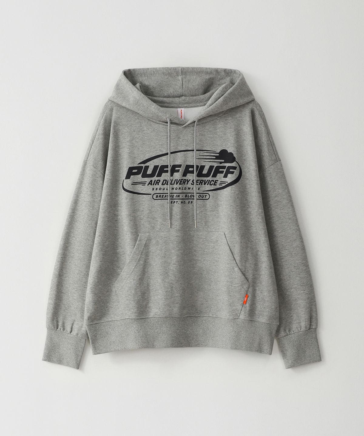퍼프퍼프뎁트(PUFF PUFF DEPT) PUFF AIR 크롭 후드 GREY