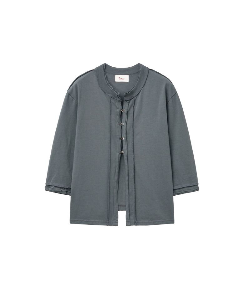 VINTAGE HOOK HALF SLEEVE T-SHIRT_GRAY