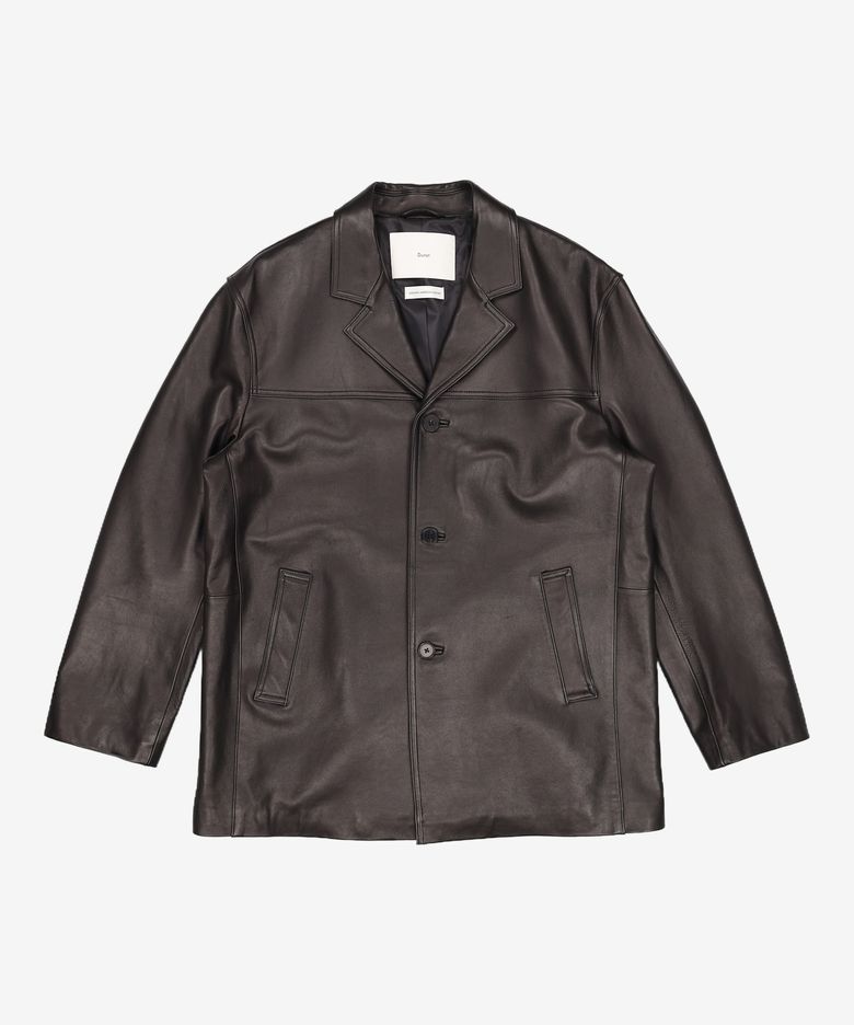UNISEX LAMBSKIN LEATHER HALF JACKET BLACK_UDJA3C101BK XL