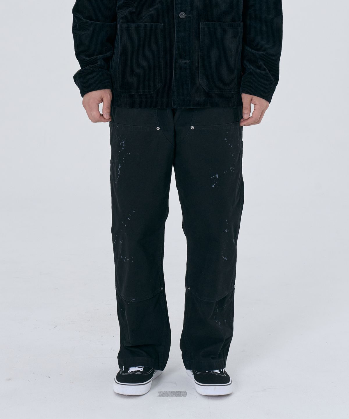 유니버셜 오버롤(UNIVERSAL OVERALL) DOUBLE KNEE PAINTER PANTS BLACK