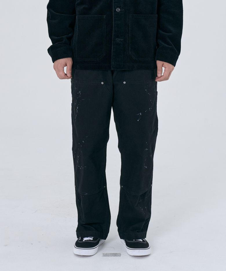 DOUBLE KNEE PAINTER PANTS BLACK