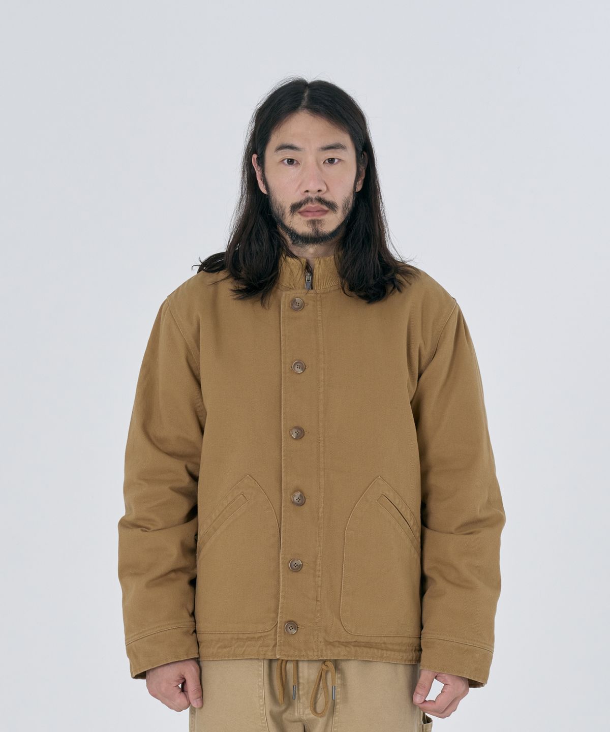 유니버셜 오버롤(UNIVERSAL OVERALL) UO TWILL DECK JACKET BEIGE