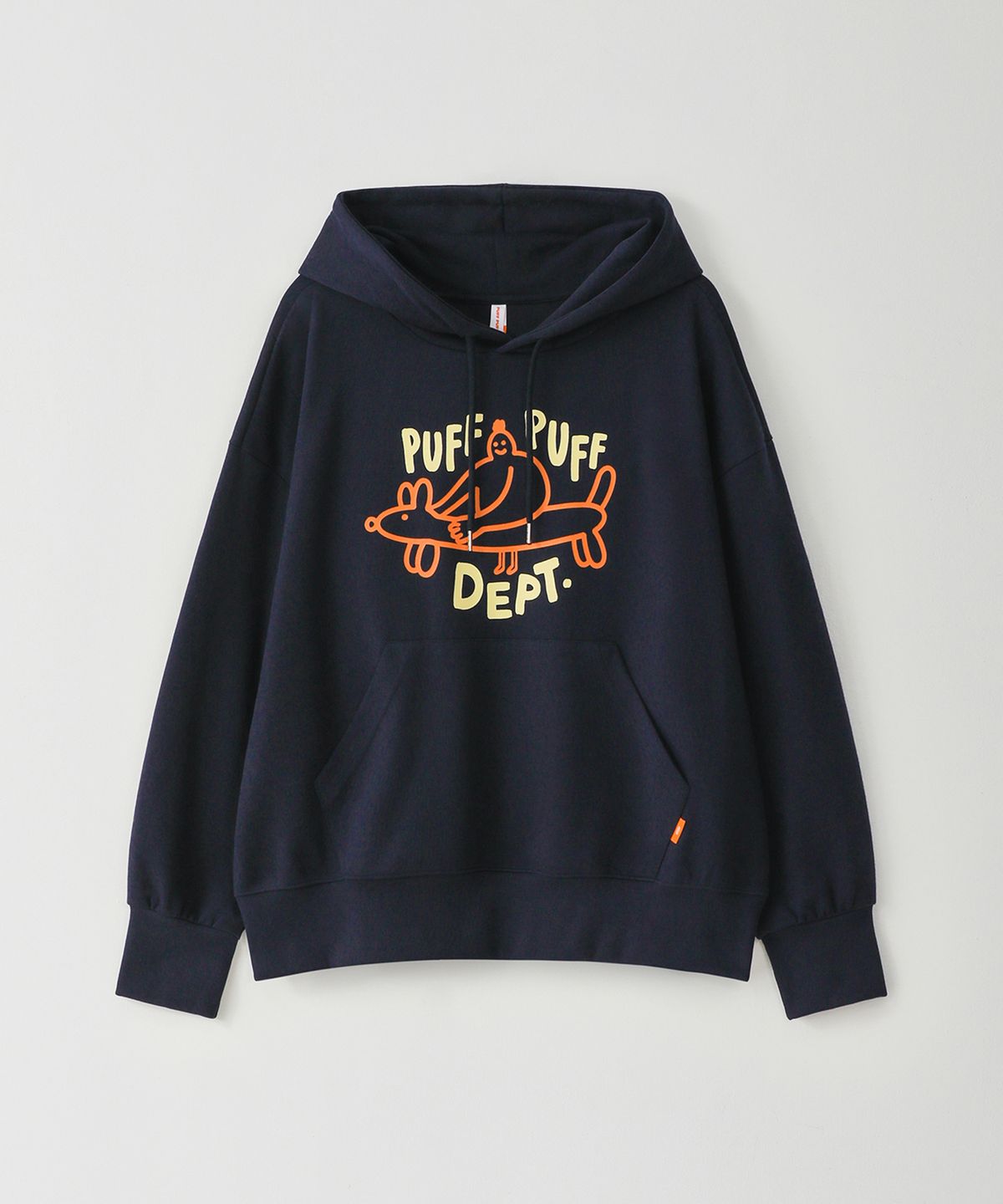 퍼프퍼프뎁트(PUFF PUFF DEPT) HOT-DOG 크롭 후드 NAVY