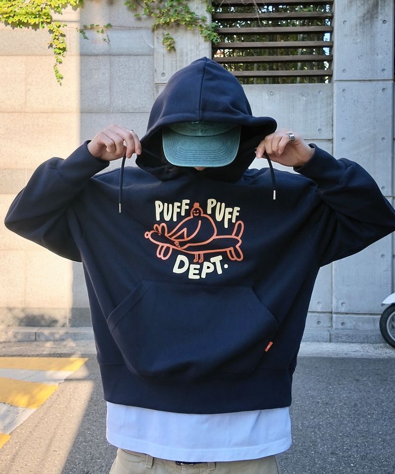 HOT-DOG 크롭 후드 NAVY