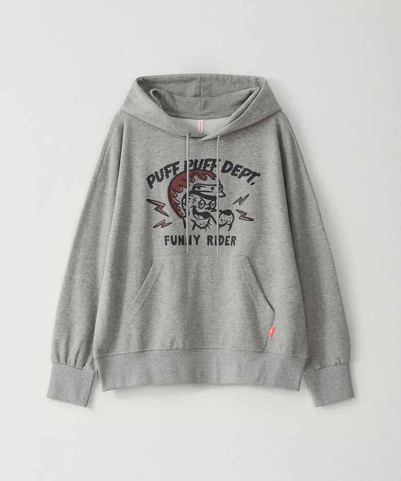 FUNNY RIDER 크롭 후드 GREY