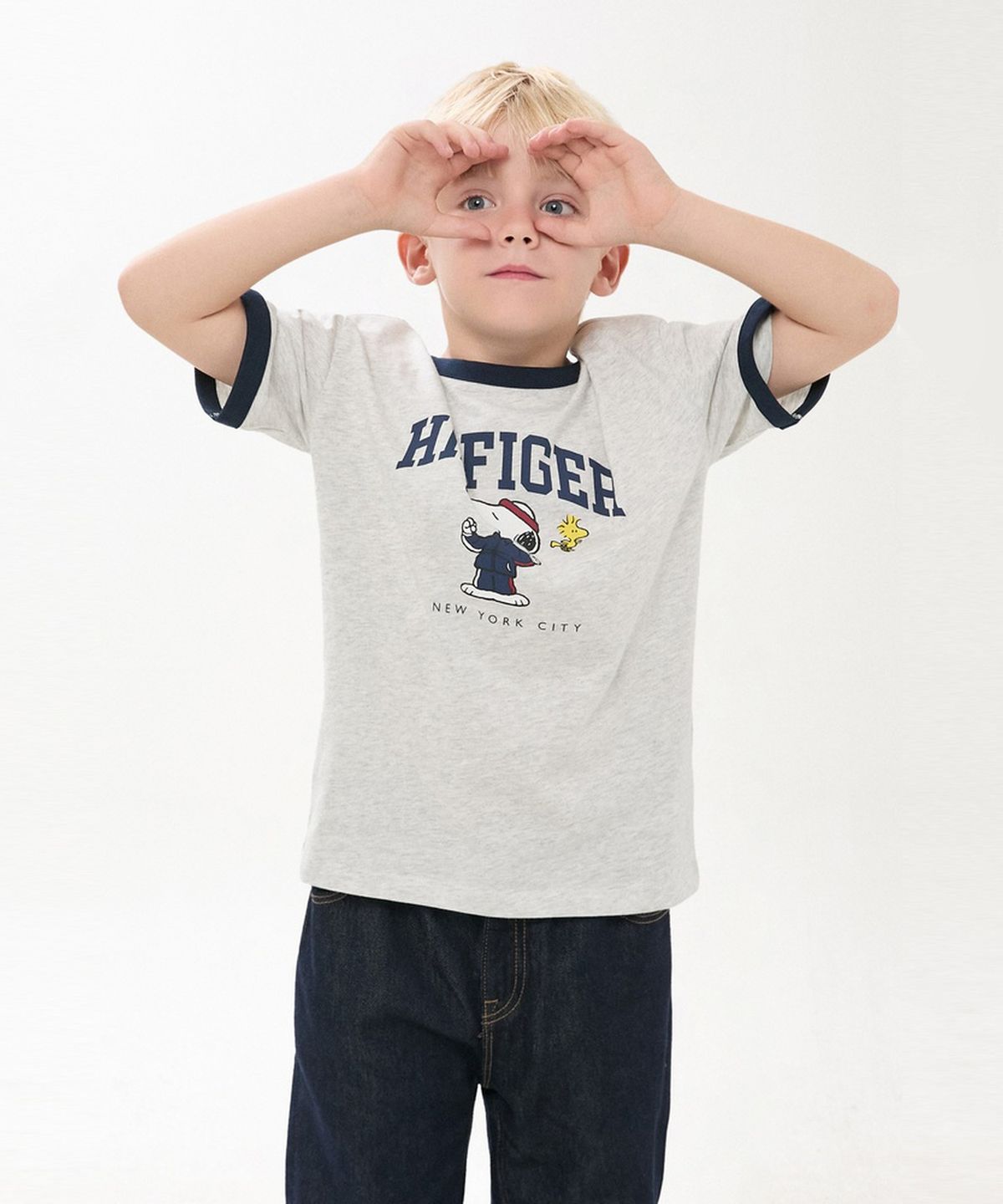 타미힐피거 키즈(TOMMY HILFIGER KIDS) 피너츠 링거 티셔츠