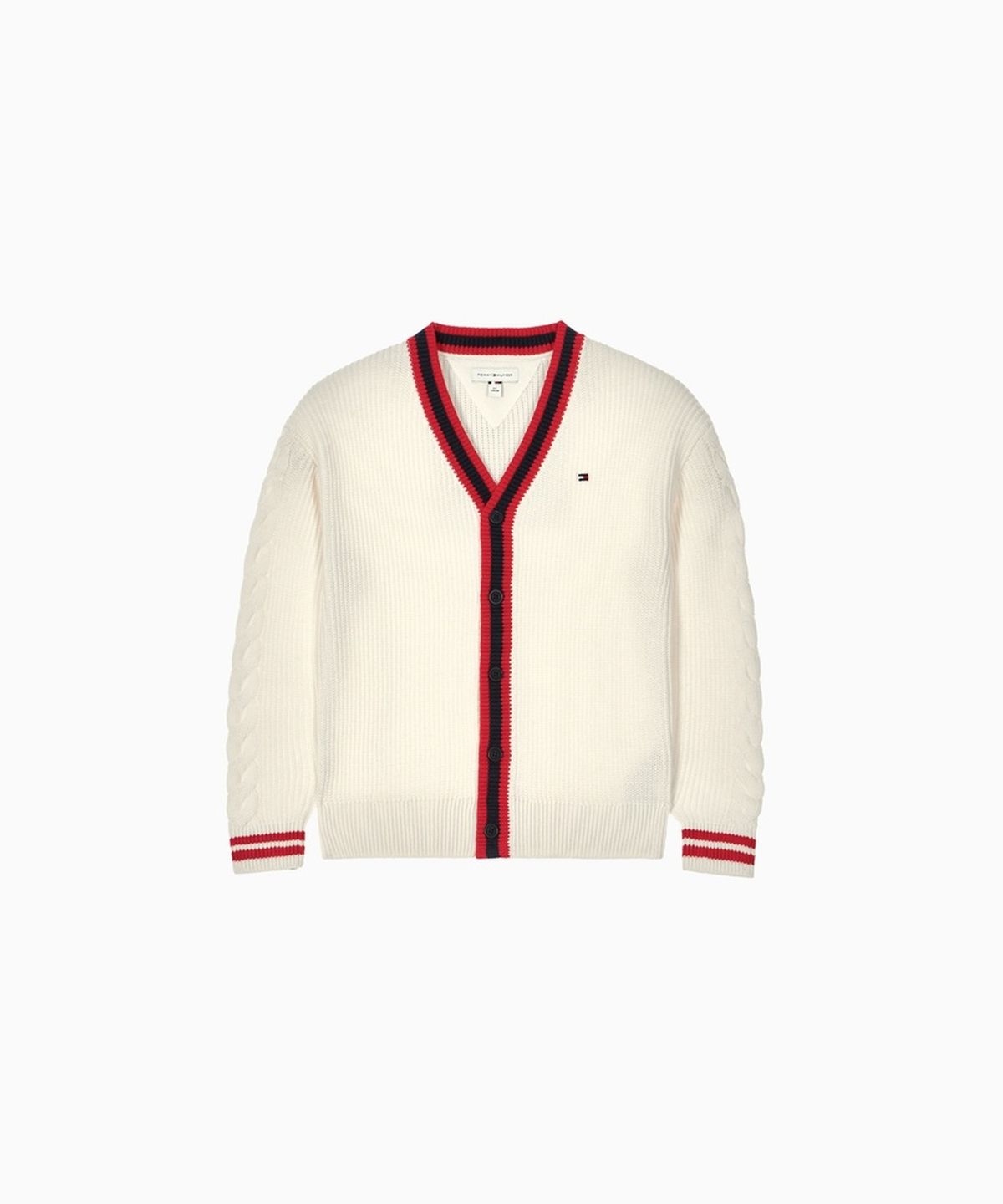 타미힐피거 키즈(TOMMY HILFIGER KIDS) 티핑 브이넥 케이블 가디건