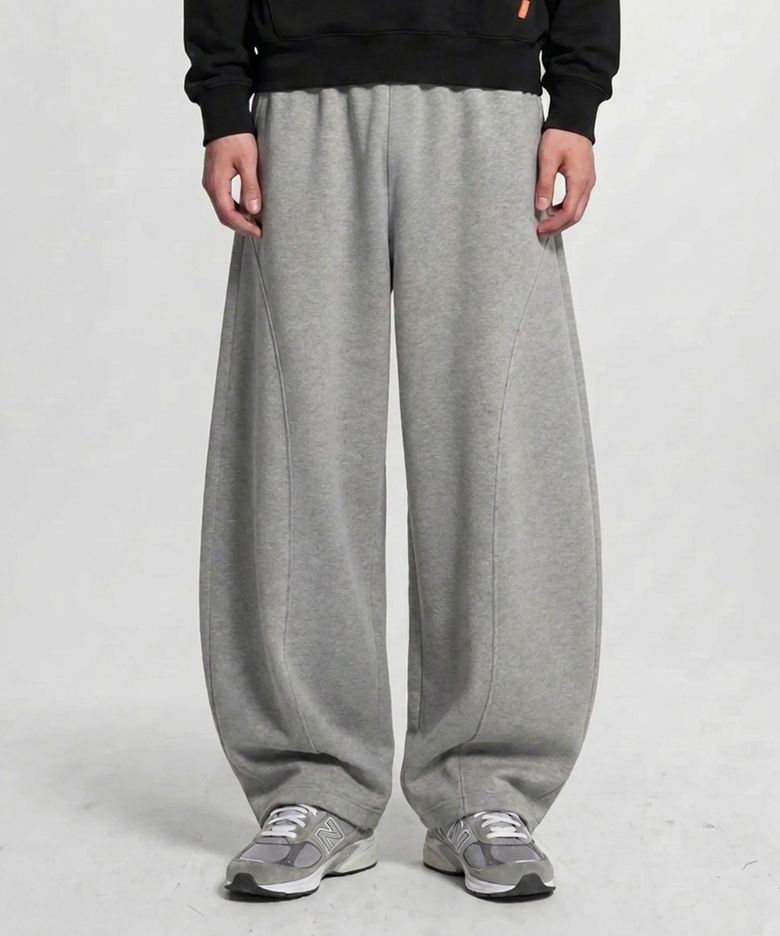 커브드 배럴 스웨트 팬츠 GREY