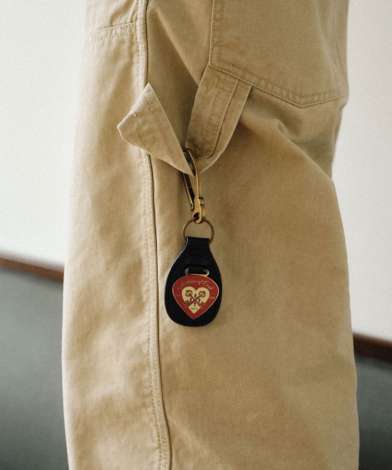 VINTAGE LEATHER PATCH KEYRING / BLACK