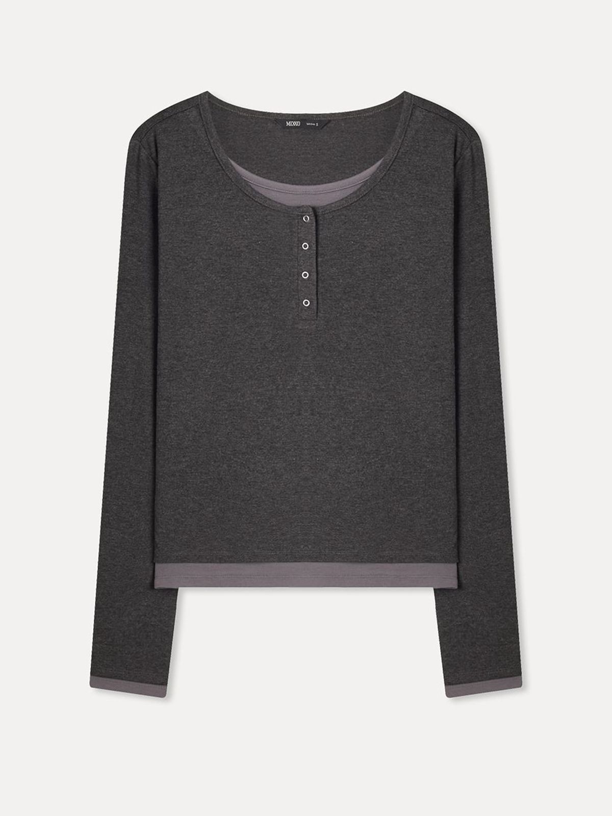 미쏘(MIXXO) 버튼업 레이어드 긴팔 티셔츠_MIWLWGT11A
