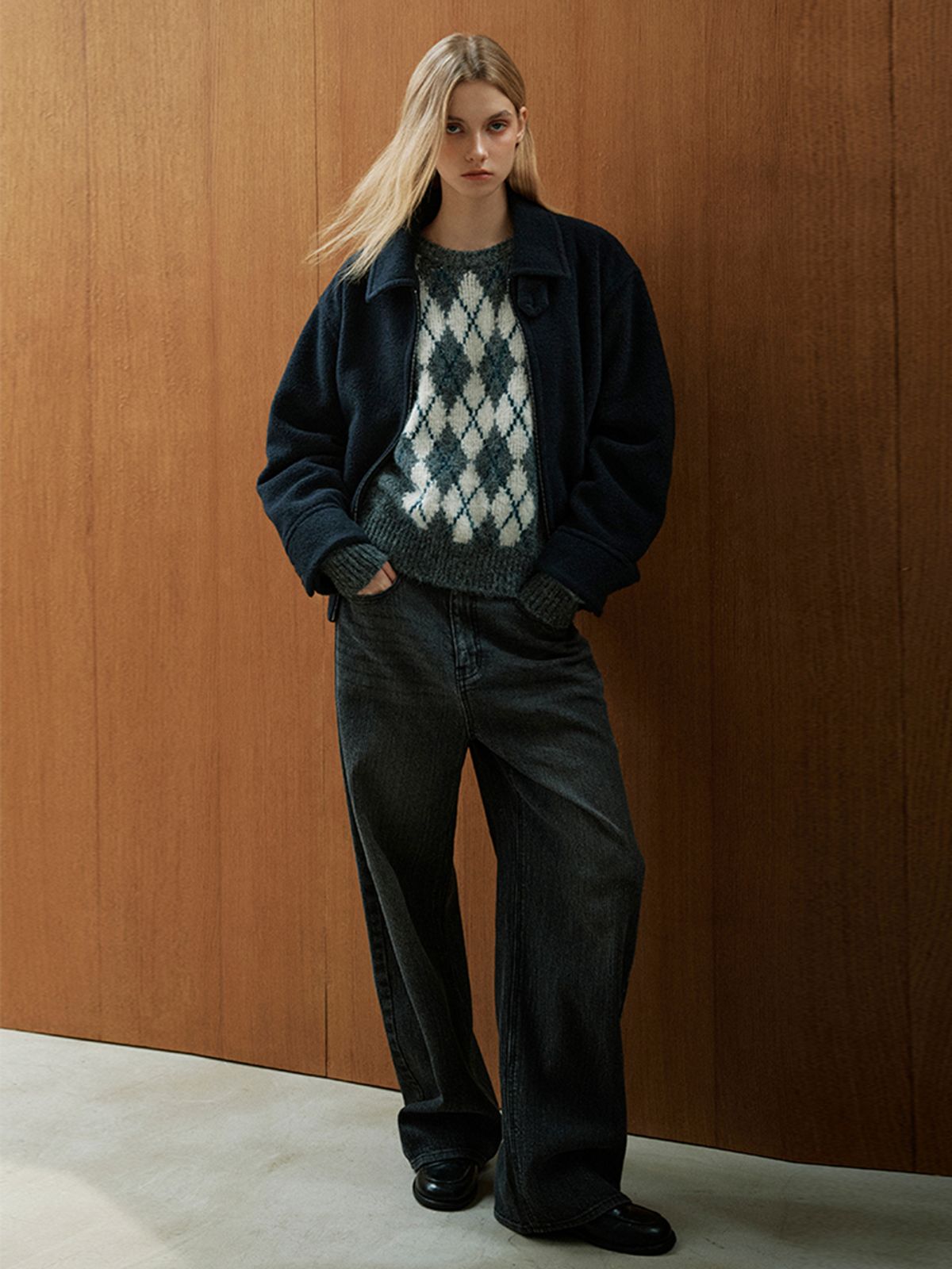 미쏘(MIXXO) 골지 와이드 커브드 데님_MIWTJGV33J