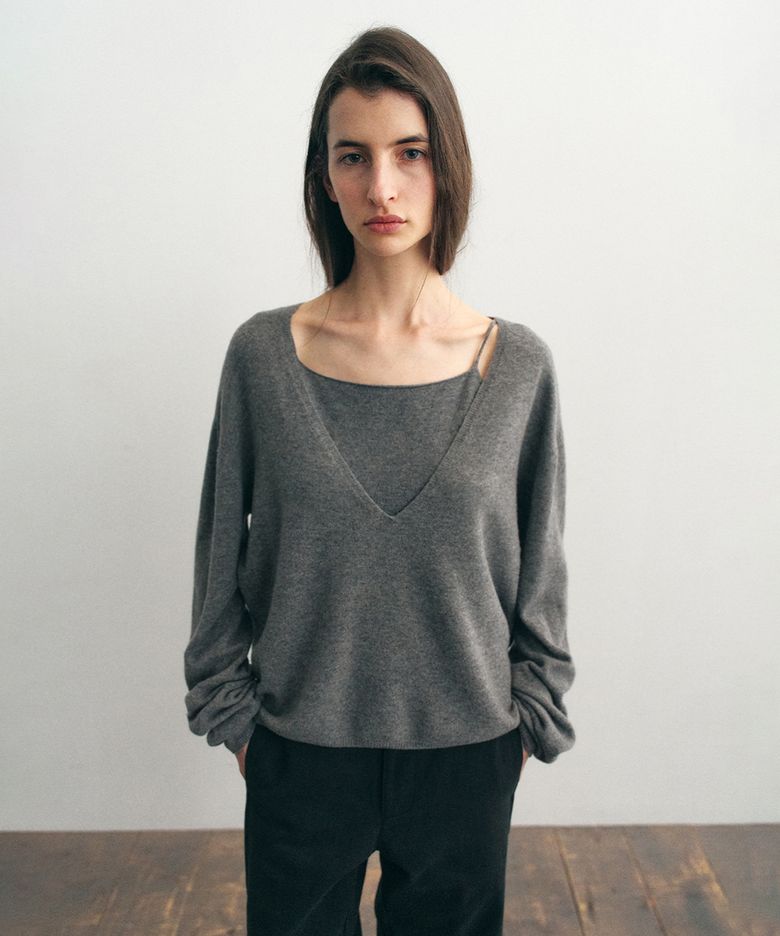 Lene Wool Knit Set_Gray