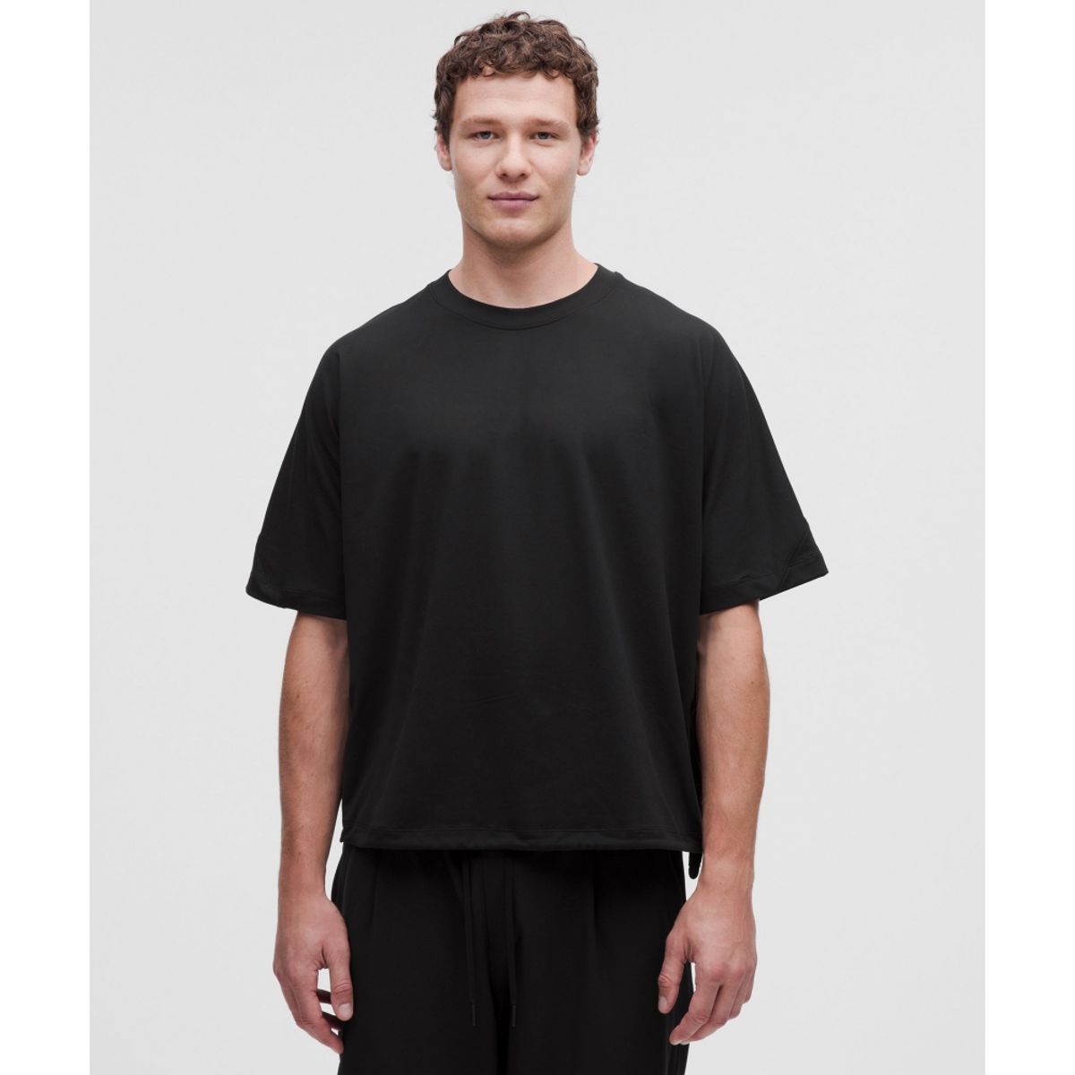 룰루레몬(LULULEMON) 소프트 저지 신치 헴 오버사이즈드 요가 티셔츠  BLK
