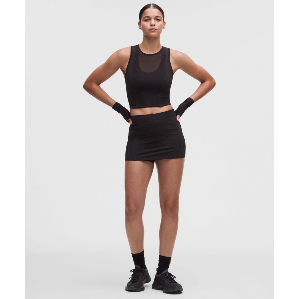 룰루레몬(LULULEMON) Nulux 메쉬 패널 하이라이즈 미니 스코트  BLK
