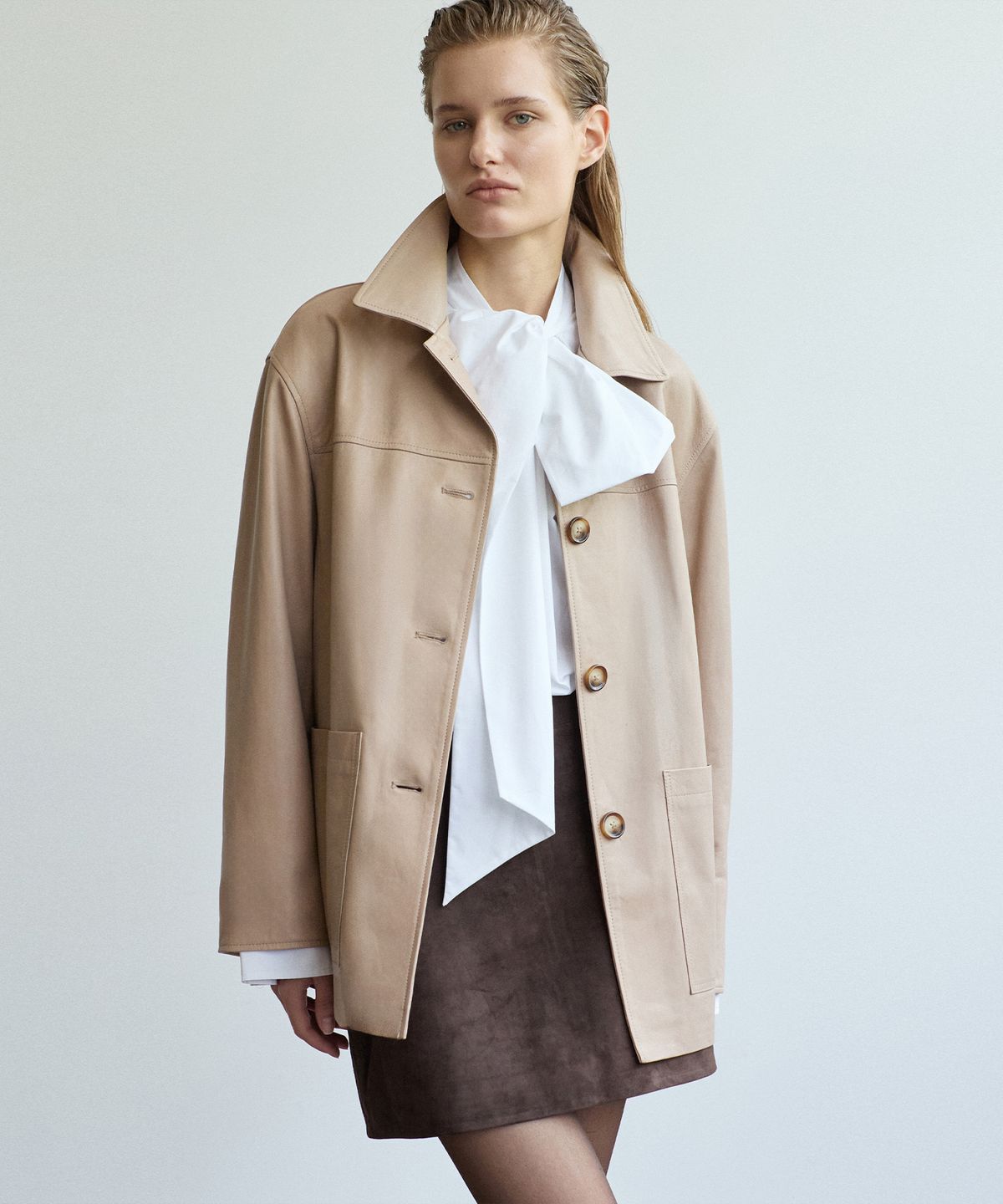 베르데마르(VERDEMAR) Italy Vegetable Lambskin Car Coat_Beige