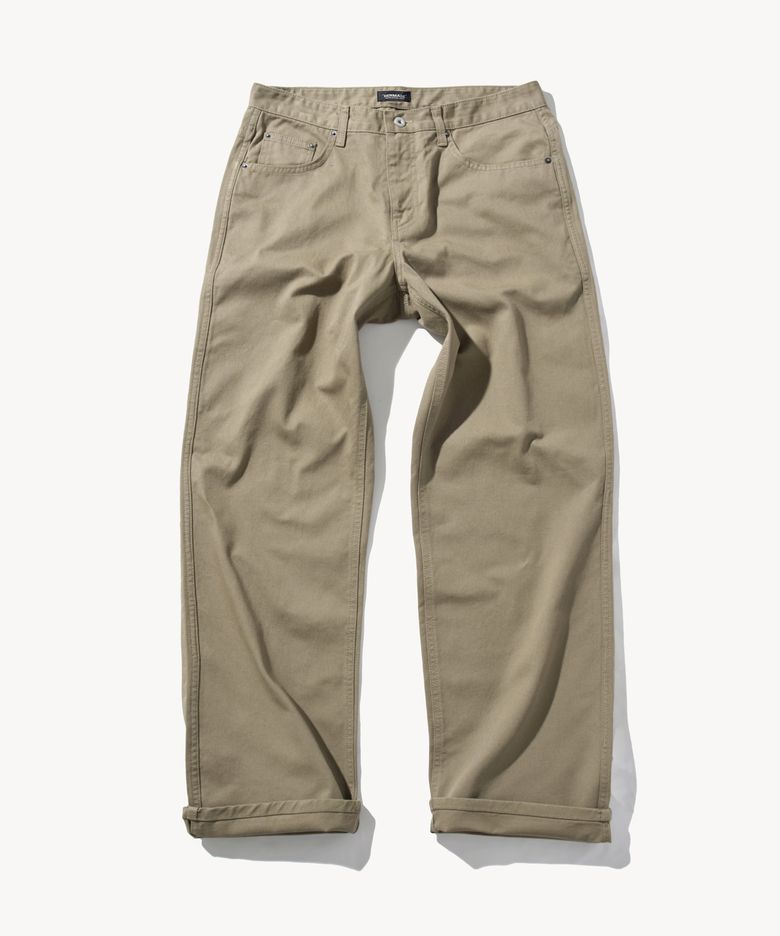 DEN762 Raw Routine Wide Chino (Grey Beige)