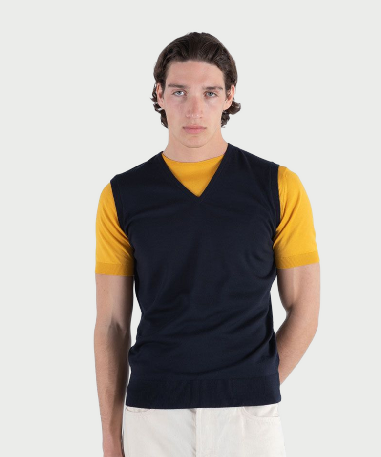HADFIELD Extra Fine Merino Wool Standard Fit V-Neck Vest Core 9 Colors