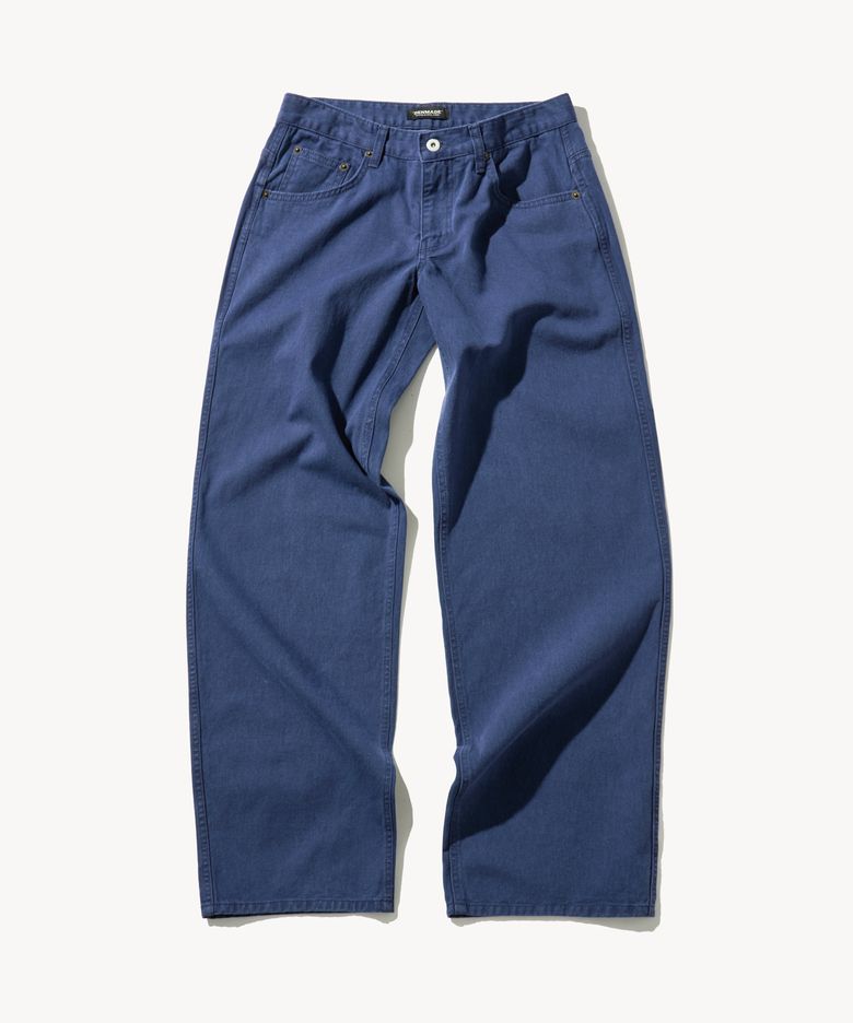 DEN761 Raw Routine Wide Chino (Faded Blue)