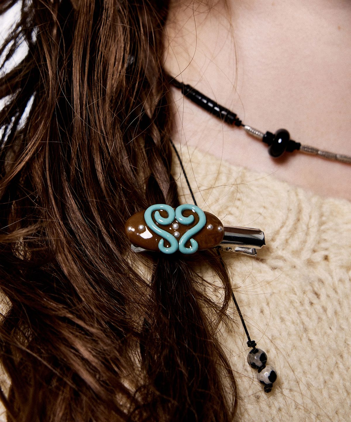 엔프프(NFF) odette mini hairpin-brown