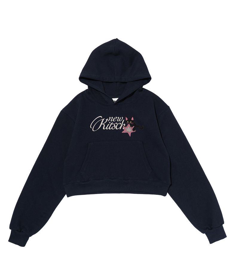 STAR CAT CROP HOOD (NAVY)