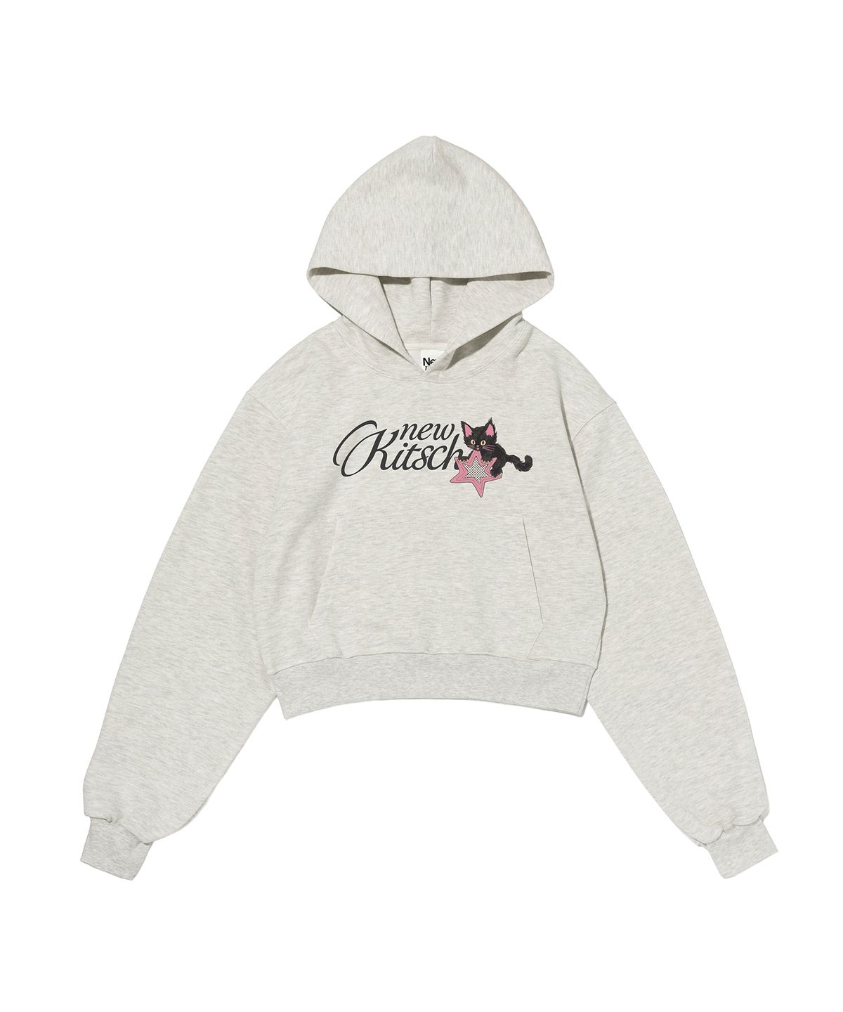 뉴키치(NEWKITSCH) STAR CAT CROP HOOD (OATMEAL)