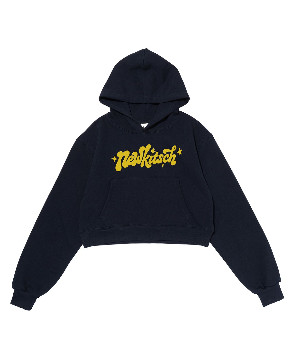 뉴키치(NEWKITSCH) NEW STAR LOGO CROP HOOD (NAVY)