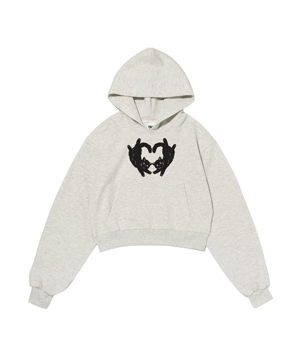 뉴키치(NEWKITSCH) DOUBLE CAT CROP HOOD (OATMEAL)