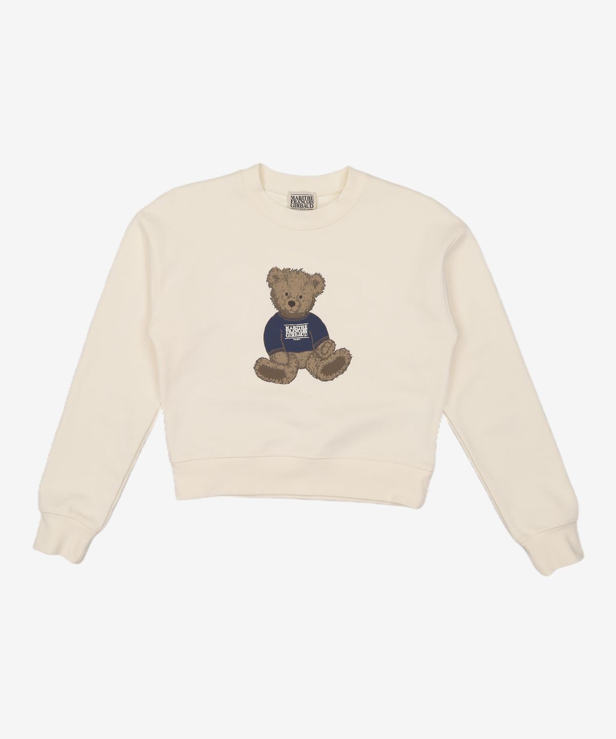 마리떼 프랑소와 저버(MARITHÉ + FRANҪOIS GIRBAUD) W DOODLE BEAR CROP SWEATSHIRT ivory S